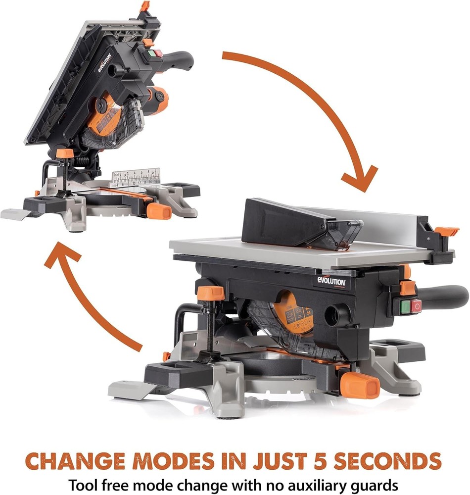 Evolution R8MTS 8-1/4" Convertible Miter/Table Saw - Miter Table Saw