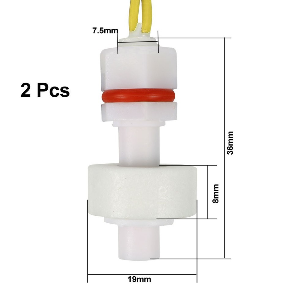 2Pcs 36mm ZP2508 Float Switch PUMP Mini Liquid Level Sensor