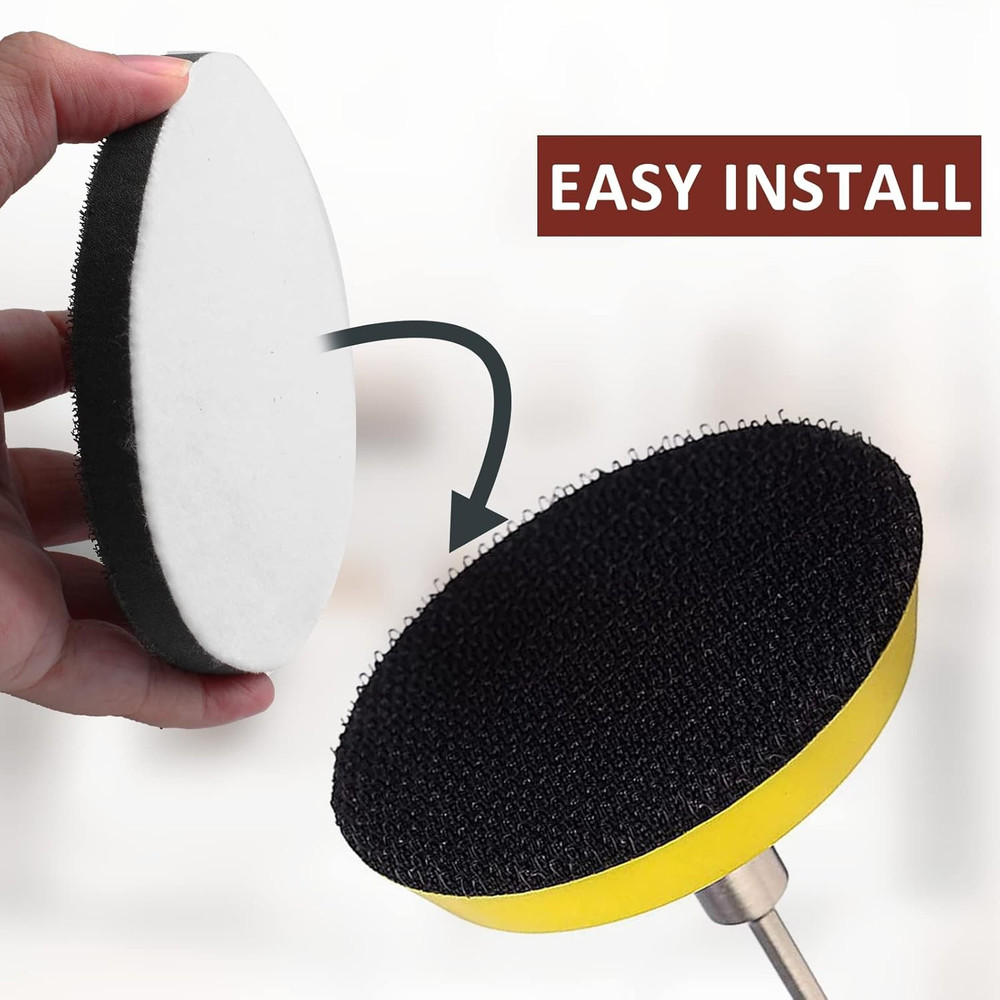 SATC 10PCS 6" Soft Sponge Interface Pad Hook&Loop No Hole Sanding Discs for Wood