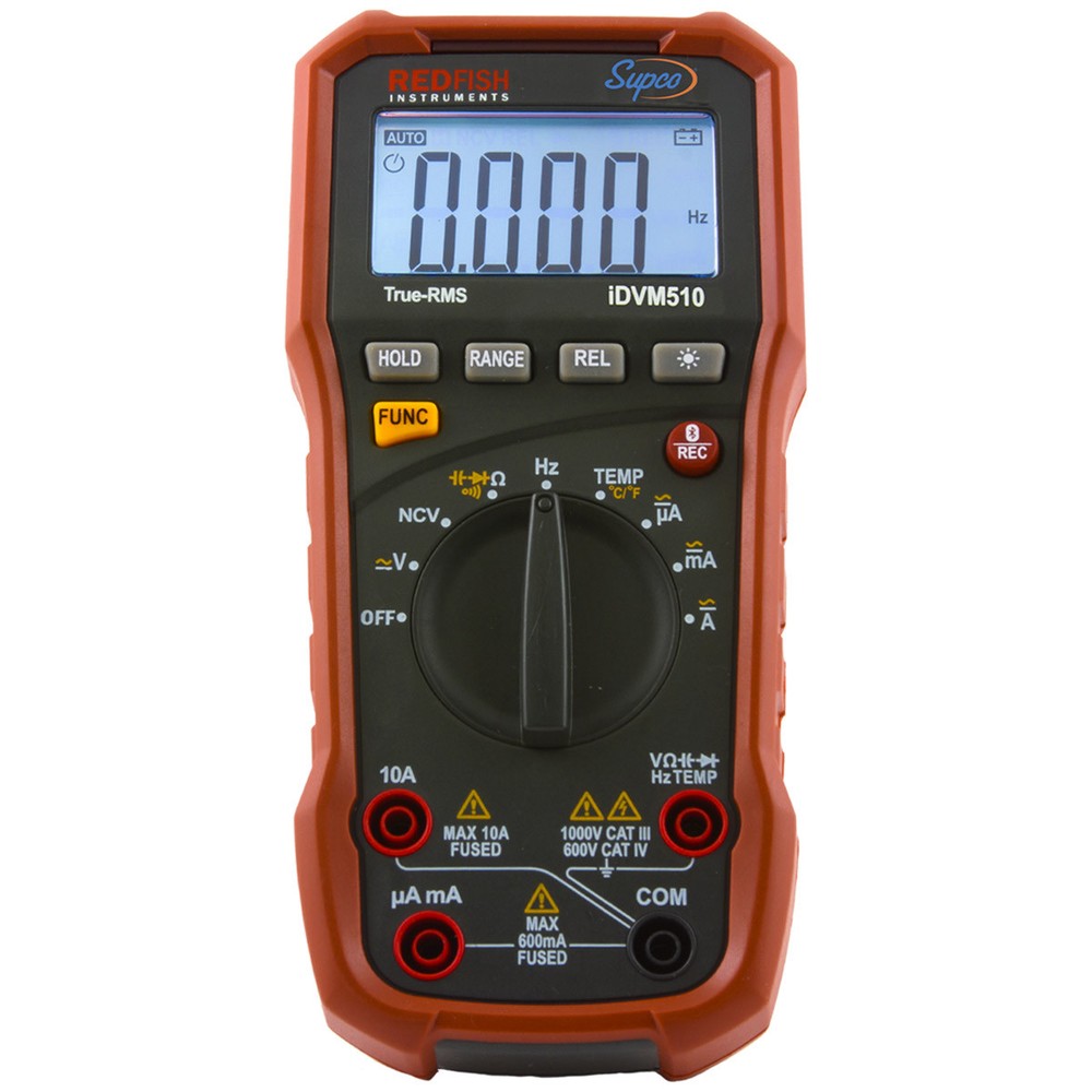 Supco Redfish TechLink iDVM510 Wireless Multimeter - True RMS, Bluetooth, HVACR