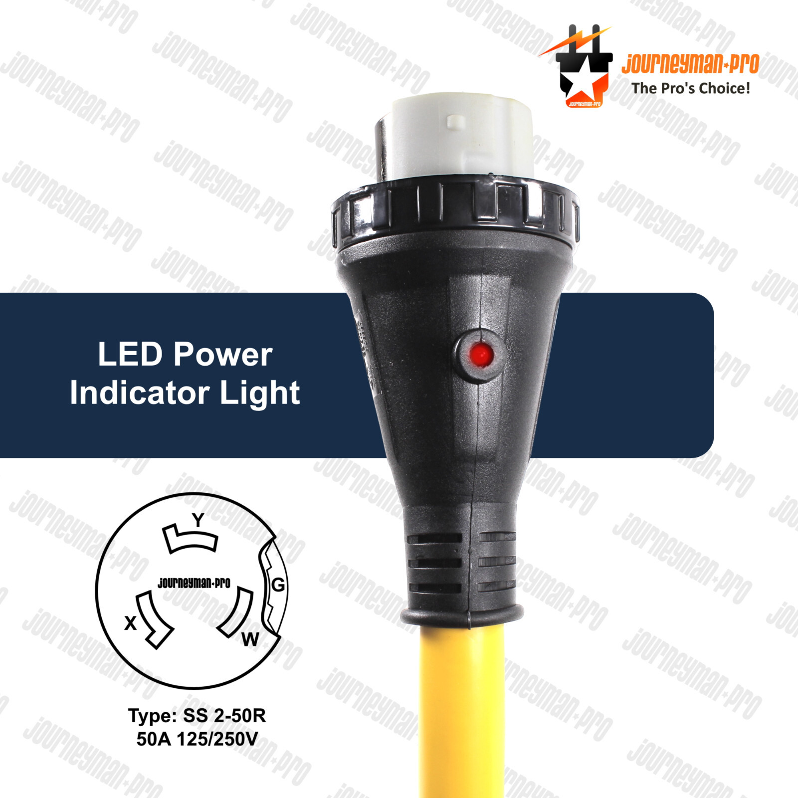 50 to 15 Amp 110 120 Volt RV Adapter Cord NEMA 5-15P Male to SS2-50R Female