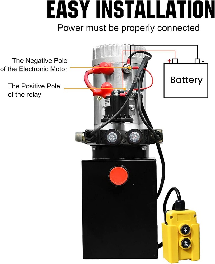 15 Quart Double Acting Hydraulic Pump Dump Trailer DC 12V Unit Pack Power Unit