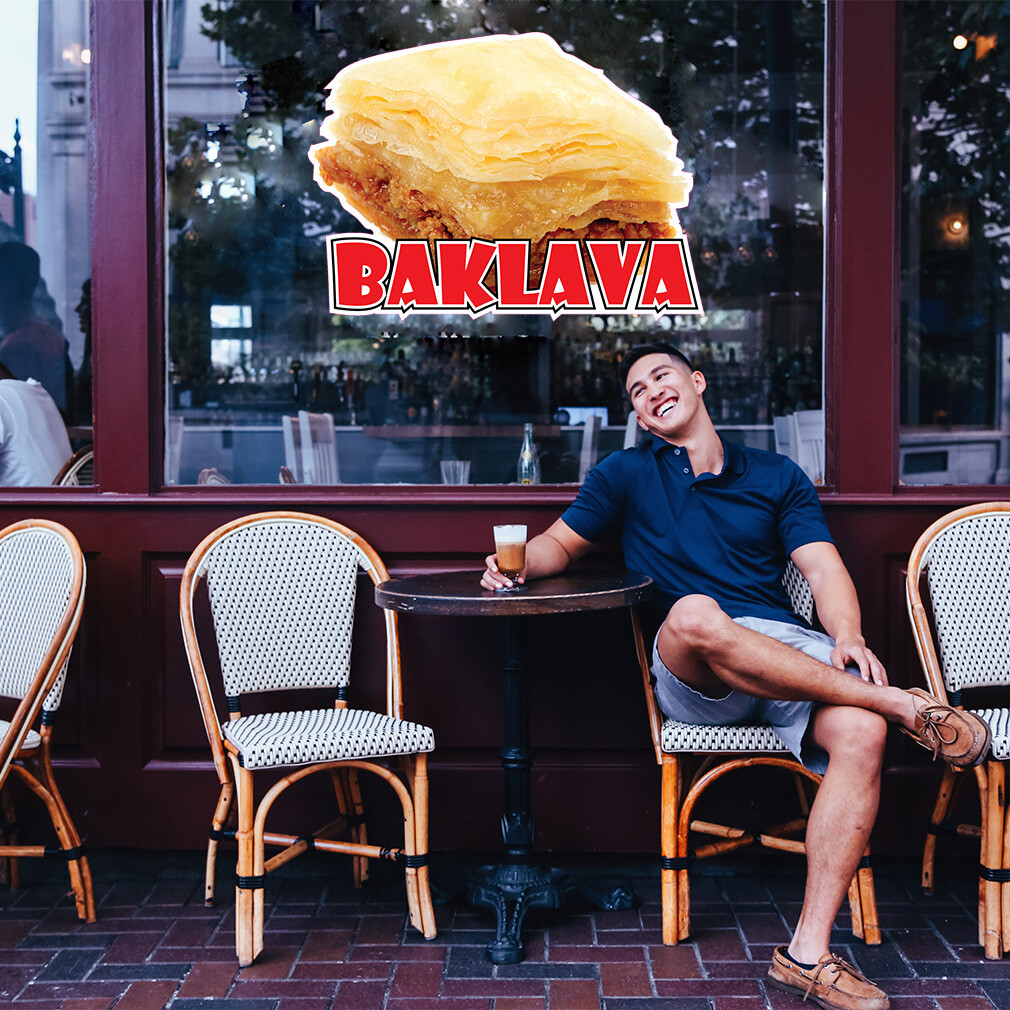 Food Truck Decals Baklava Retail Concession Concession Sign Red