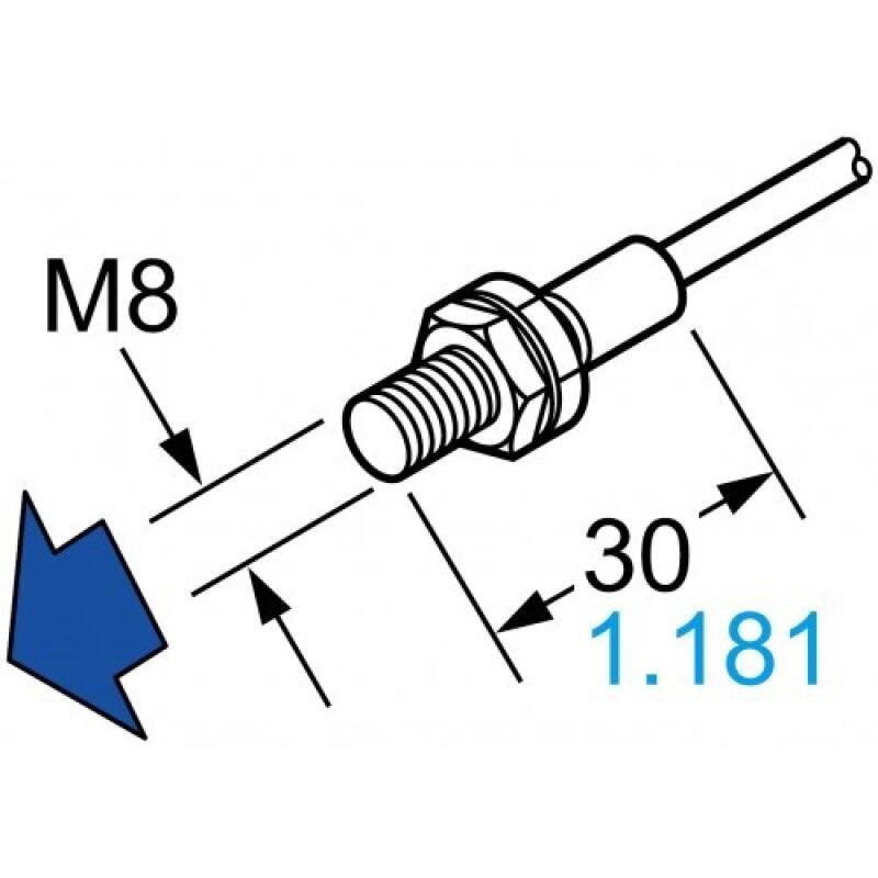 SUNX GX-8MU Cylindrical Inductive Proximity Sensor - DC 2 Wire-Threaded - Shi