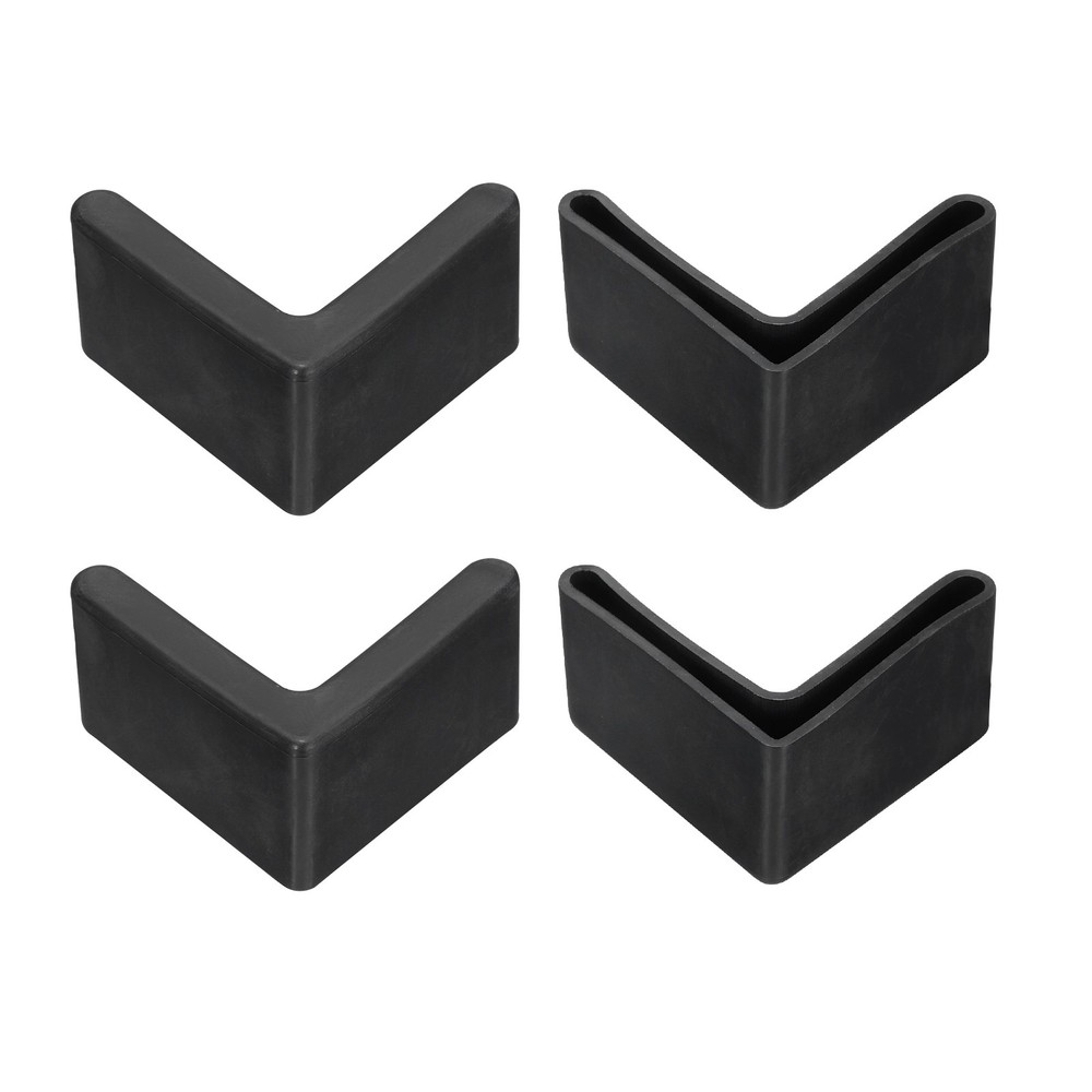 4Pcs 2" Bed Frame End Cap, Angle Iron Foot Pad Leg Protector, Black