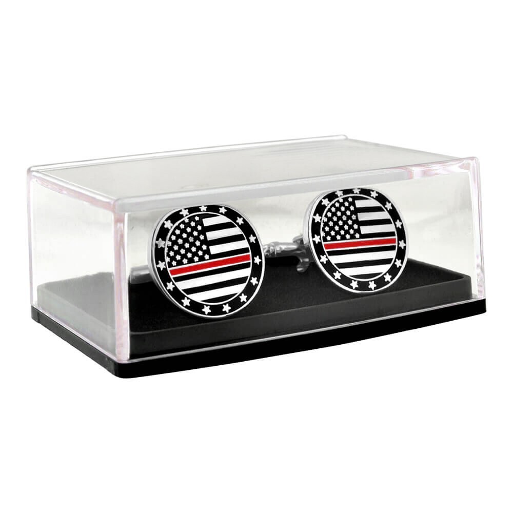 PinMart's Thin Red Line Cufflink Set