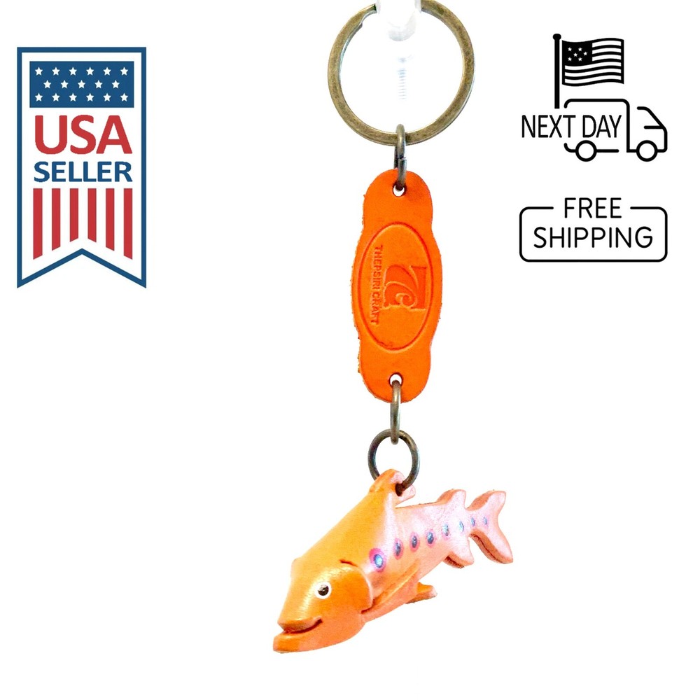 Sea Trout Handmade Leather Keyring