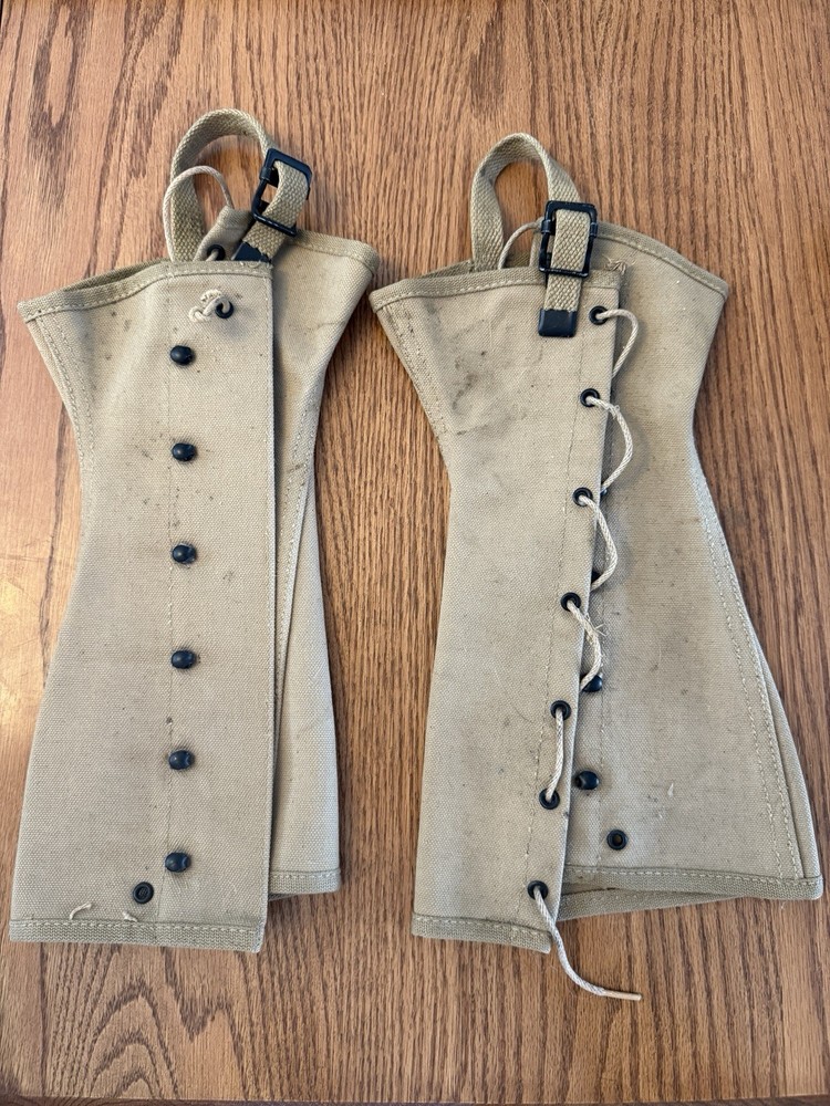 WW II Khaki Gaitors Gregory & Read 1943 size 3