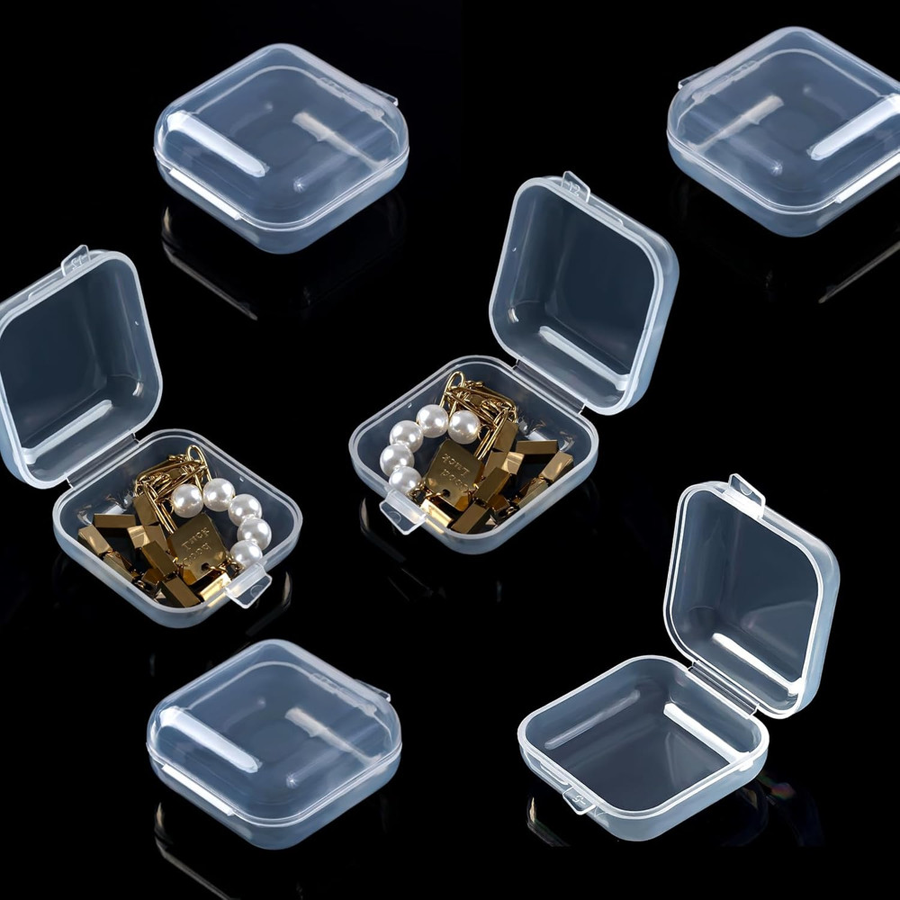 10Pcs Ear Plug Case, Mini Plastic Earplug Containers, 1.8Mm Square Box with Hing