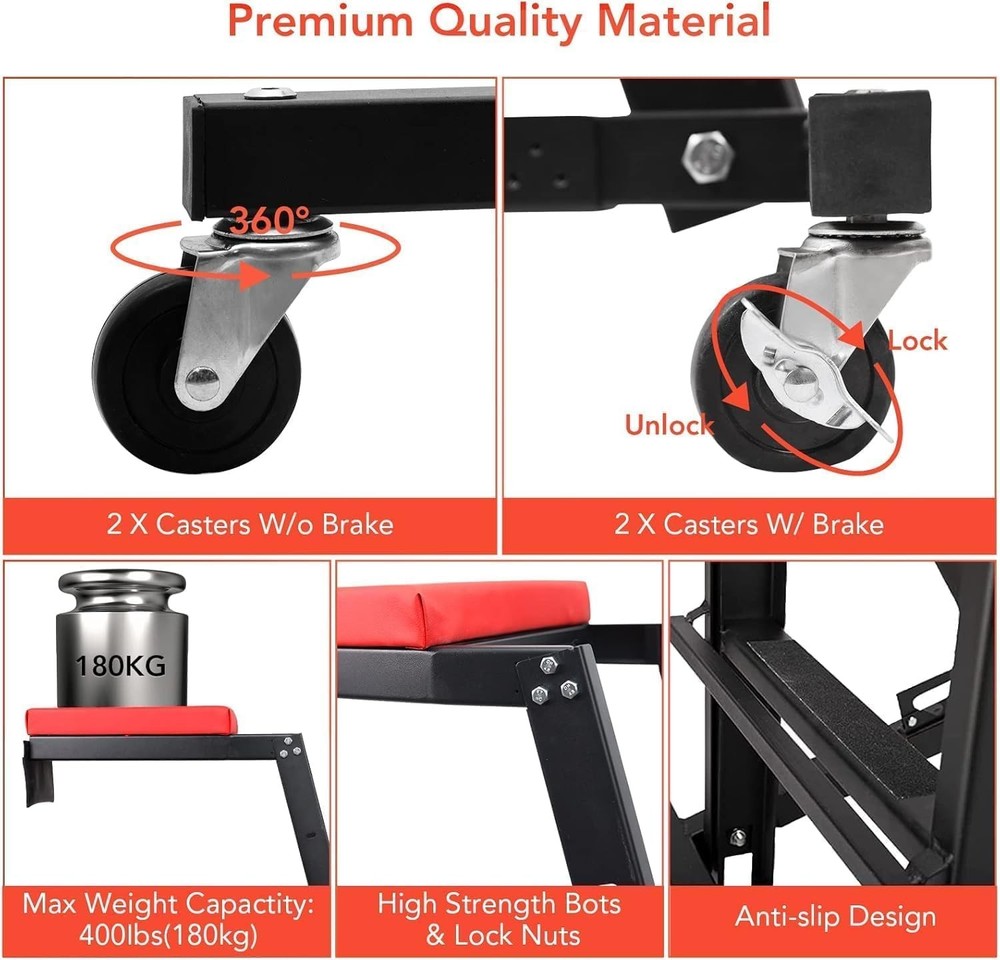 🔝Adjustable Automotive Engine Creeper Foldable Car Creeper 400lbs Workshop Repa