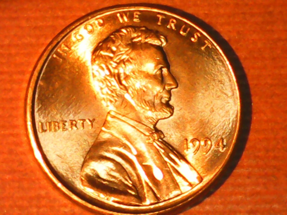 1994 Penny Die Chip Obverse on Date
