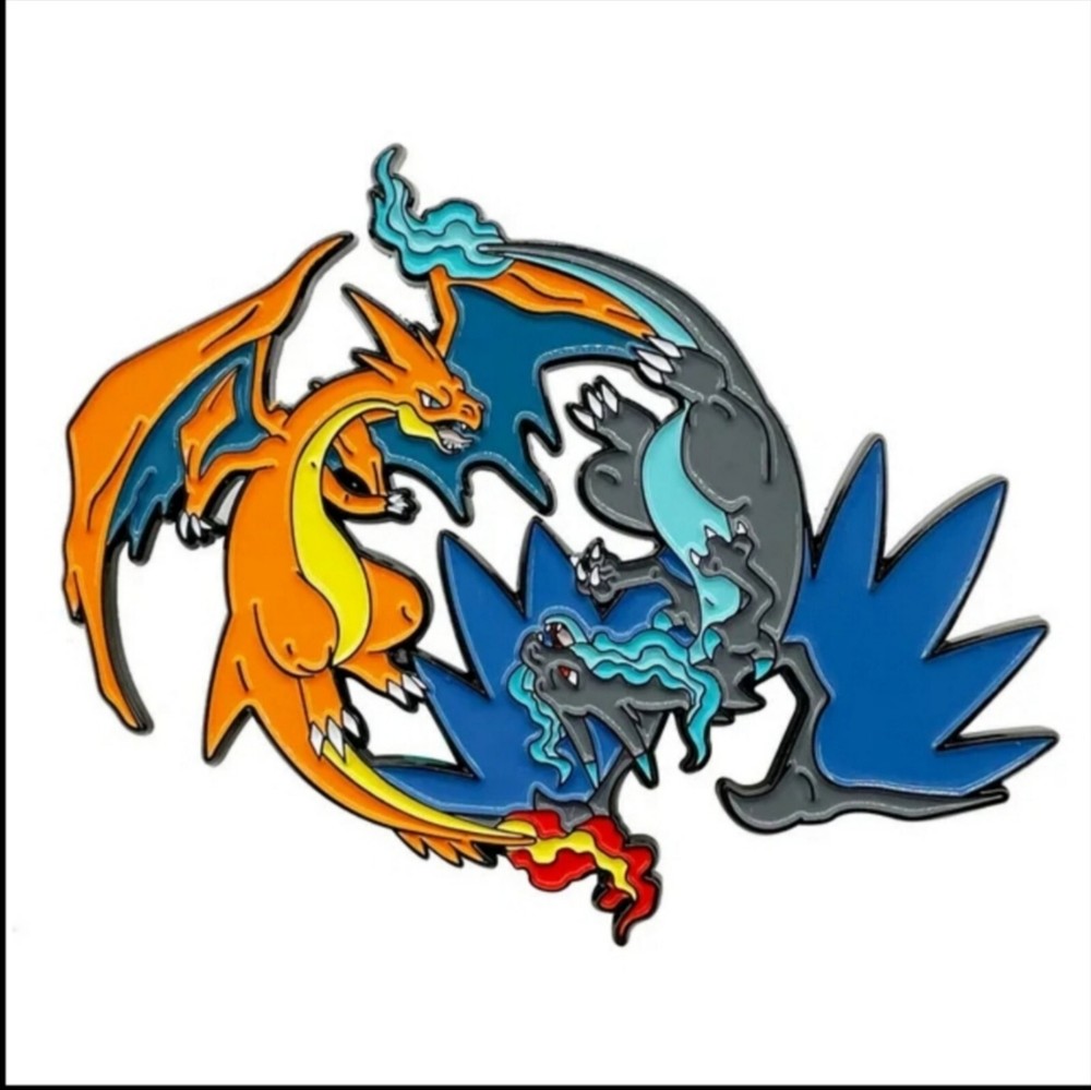 Pokémon Mega Charizard X vs. Mega Charizard Y Hat/Lapel Pin Brooch