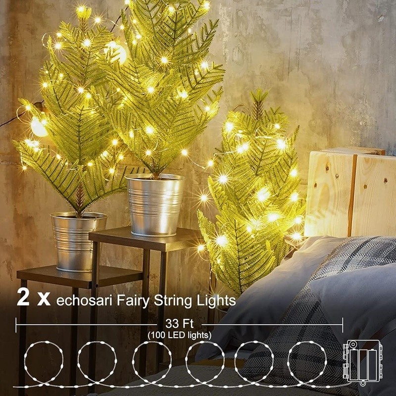 Fairy String Lights 100 LED 33ft Waterproof Timer Battery Powered Indoor Outdoor