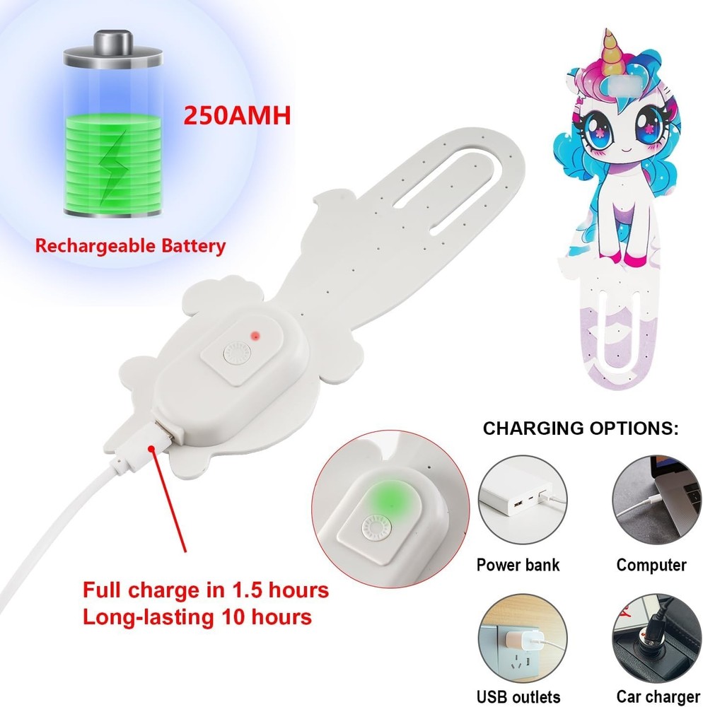 Flexible Rechargeable LED Book Light With 3 Light Modes Easy Clip-On Reading Lam