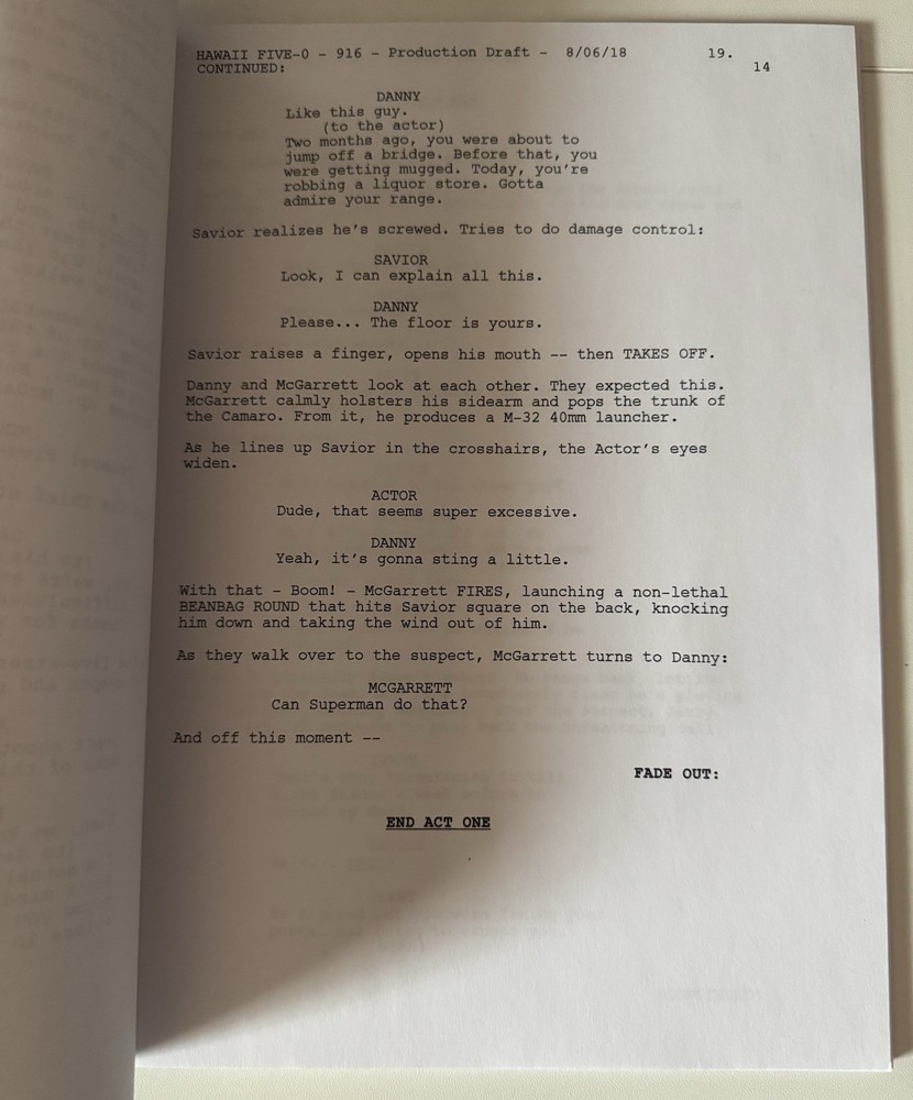 Hawaii Five-O Script - Production Draft - RARE!