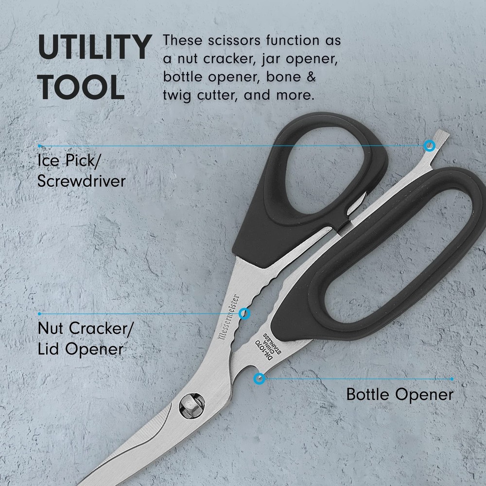 8.5-Inch Take-Apart Utility Shears, Black - Includes Screwdriver, Nut Cracker...