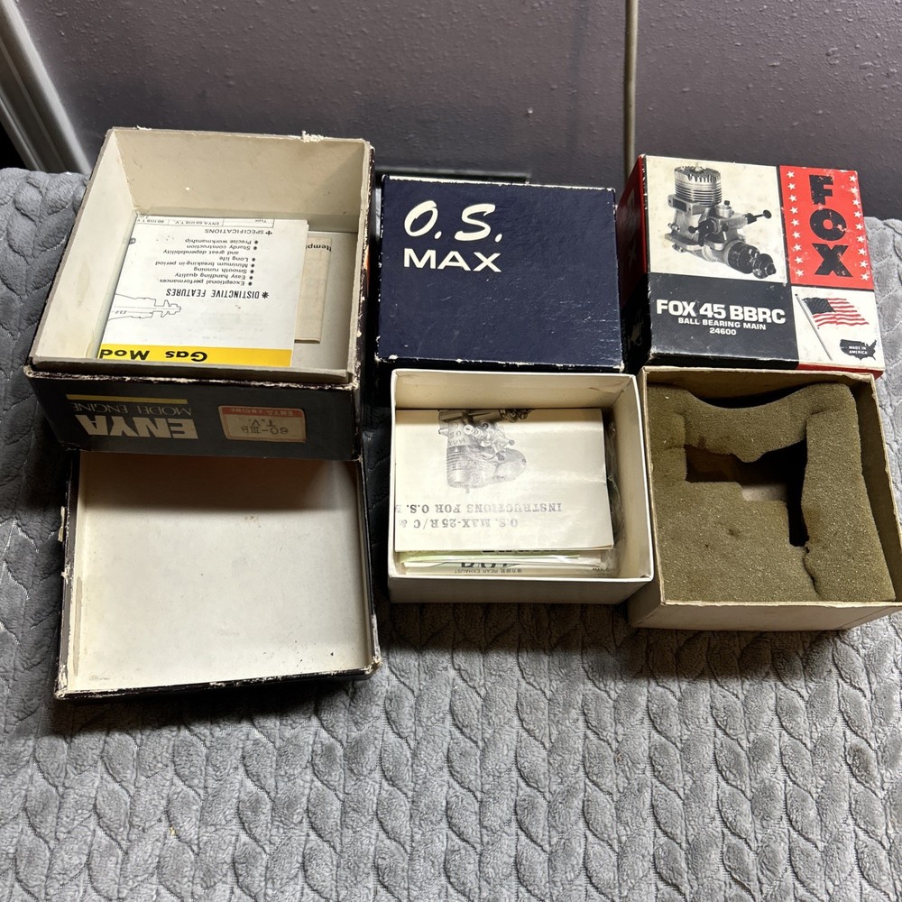 Vintage RC Airplane Empty Engine Boxes Empty Boxes With Instructions No Engines