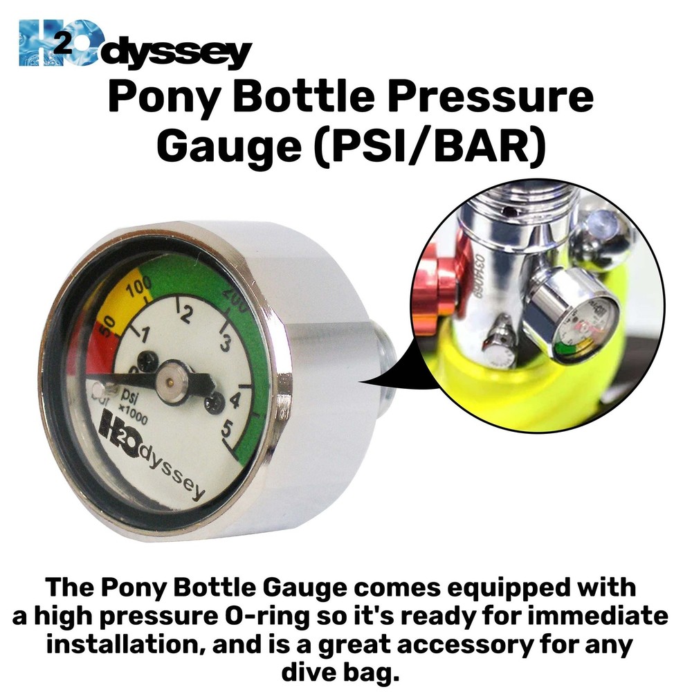 H2ODYSSEY Mini PSI/BAR Button Gauge