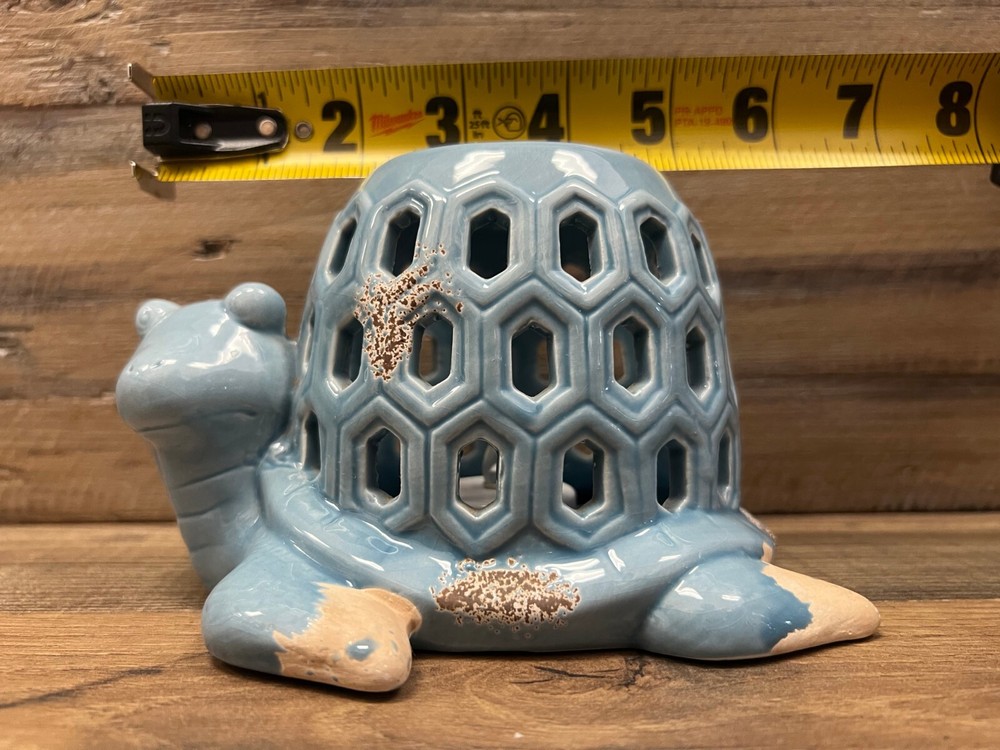 Turtle LED Ceramic Figurine 6.5" x 4"