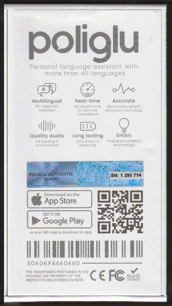 [SEALED] Poliglu Real Time Language Translator 40 Languages