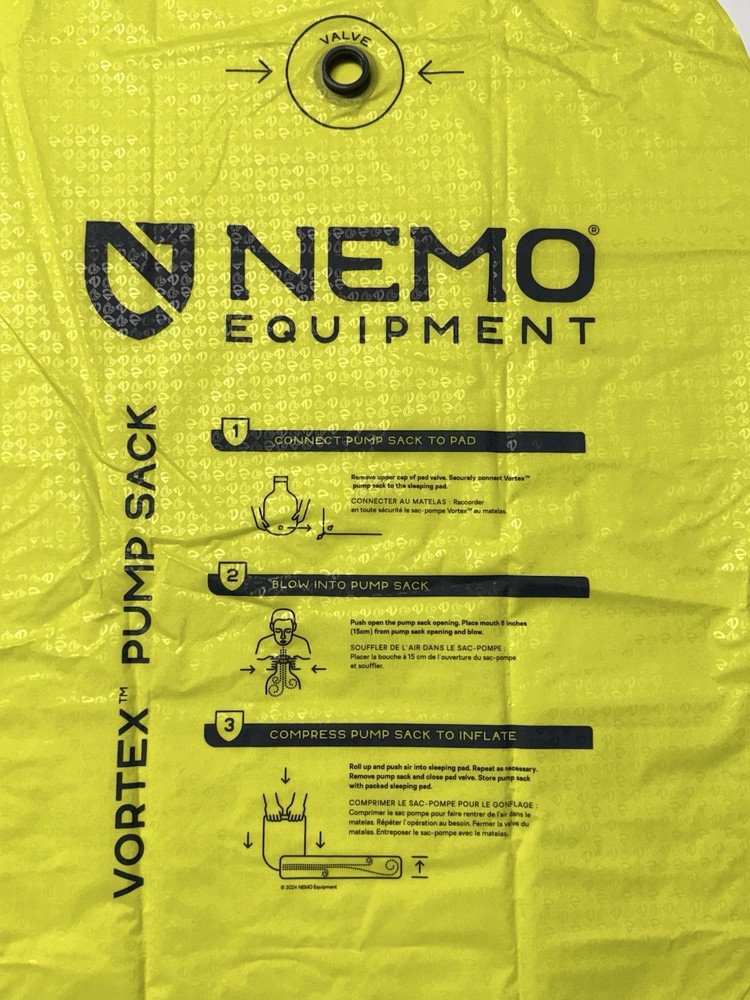 NEW NEMO Vortex Pump Sack Sleeping Pad Inflation Bag