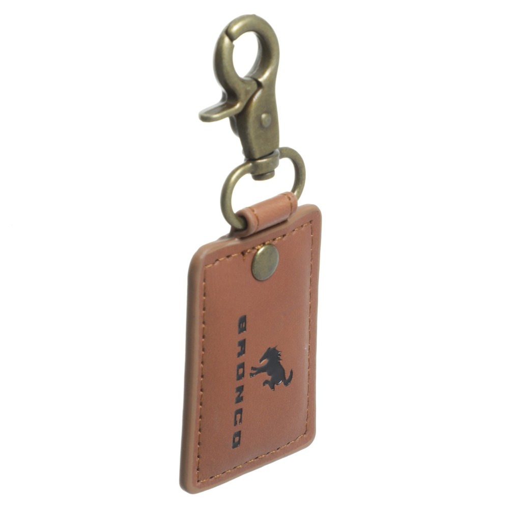 Ford Bronco Leather Keychain Bronze