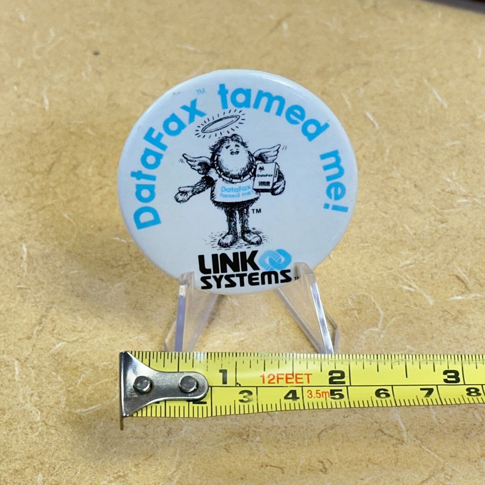 PIN __ Extremely Rare LINK SYSTEMS DataFax Tamed Me Pin _ Computer Era