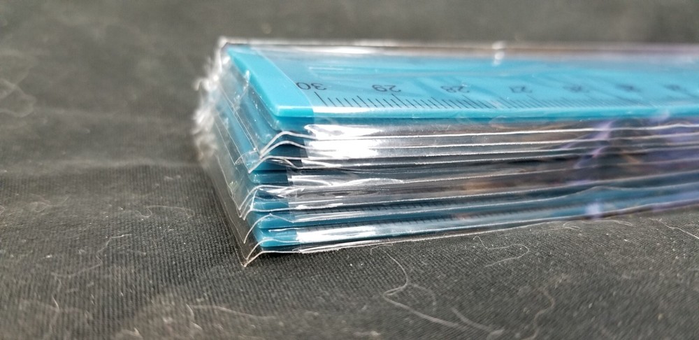 Blue Plastic Ruler Standard & Metric 10 Pack
