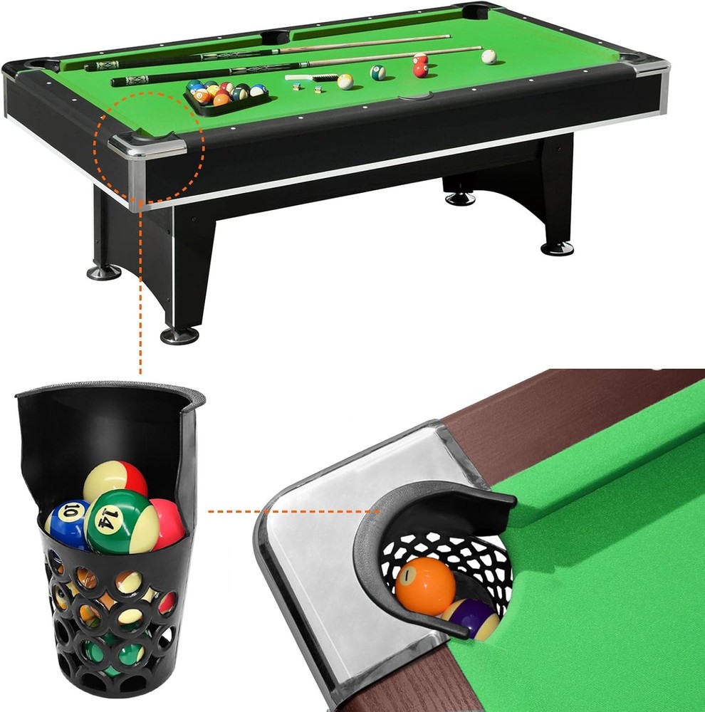 Pool Table Pockets Replacement Pockets for Billiard Table Set of 6 Large Capa...