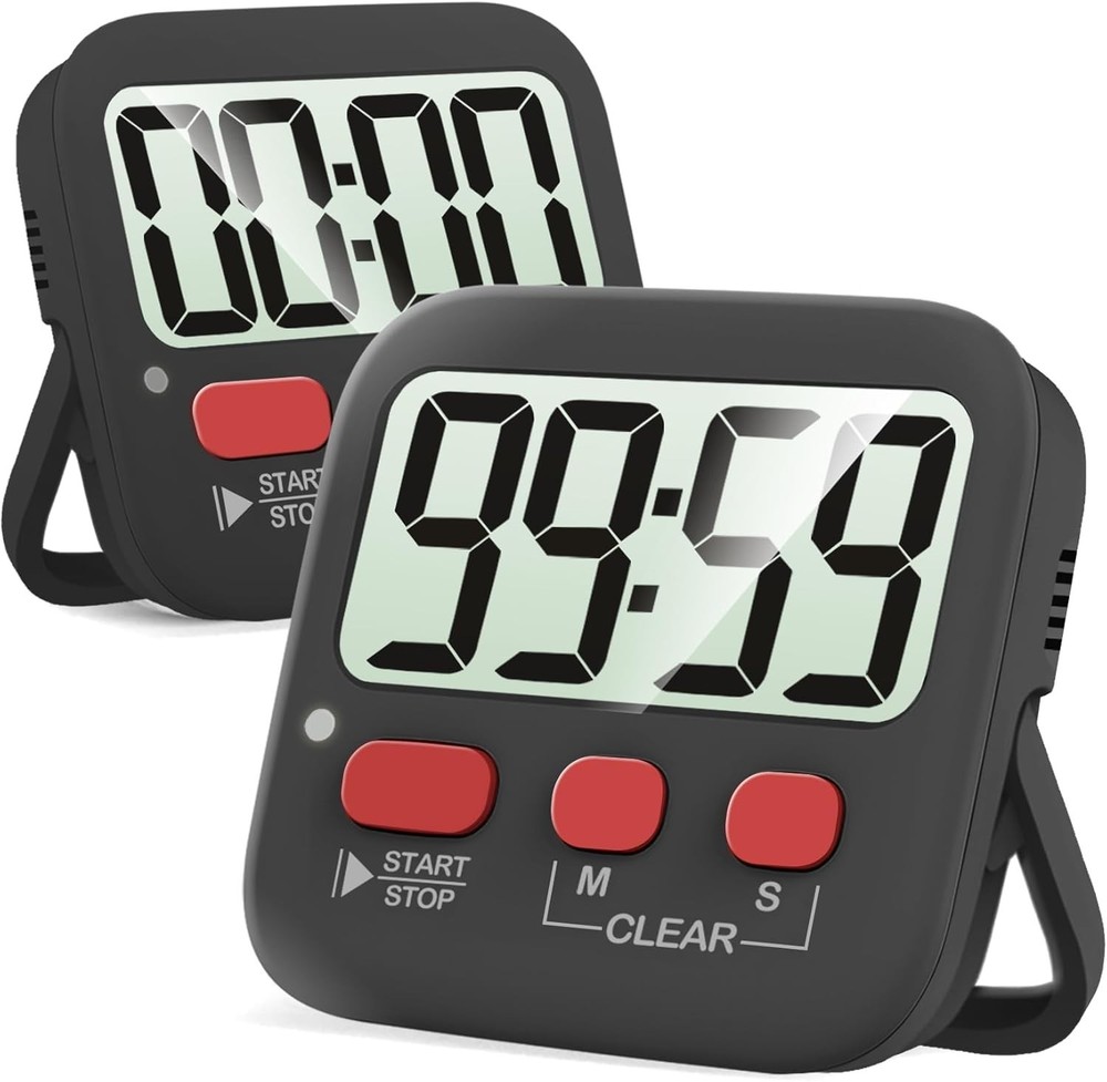 2 Pack Digital Timer for Kids, Magnetic Countdown Kitchen Timers for Cooking,...