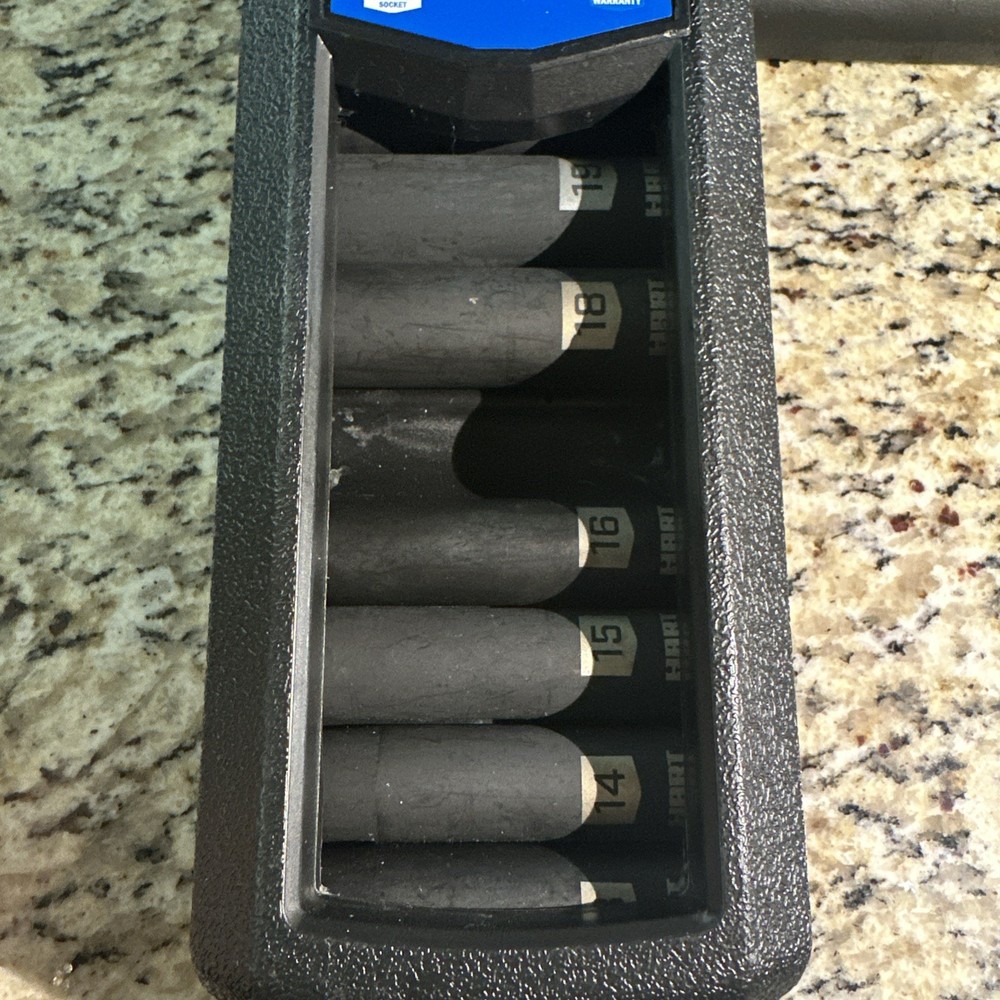 HART 11-Piece 1/2-inch Drive Deep Impact Socket Set. 6 Point Missing #17