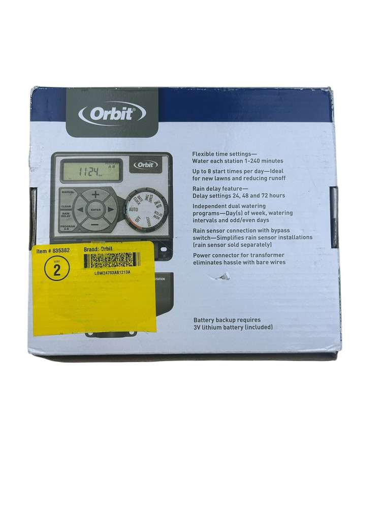 Orbit 28964 4 Station 2 Program Indoor Easy Dial Sprinkler Timer 9642/OB