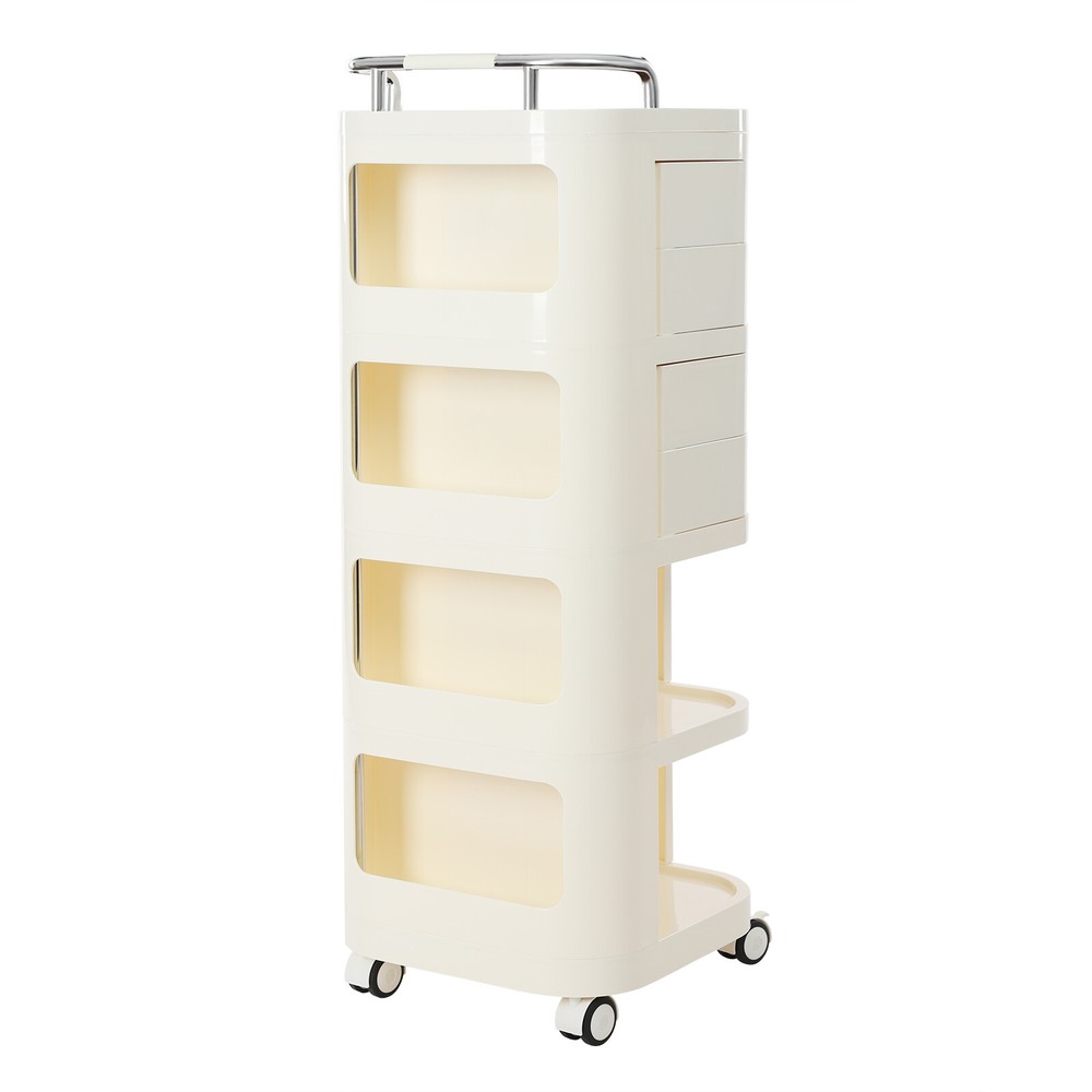 4-Tiers Kitchen Trolley Rack Rolling Storage Cart Fruit Vegetable Shelf Kitchen
