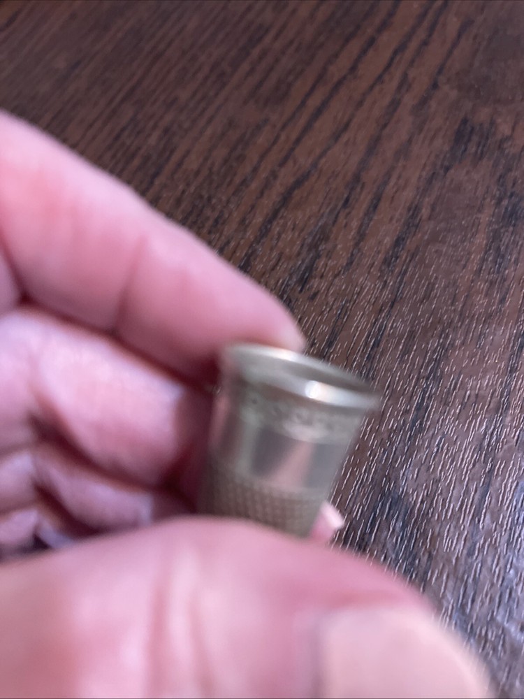 Antique Sterling Silver #9 Thimble Rare Star Design
