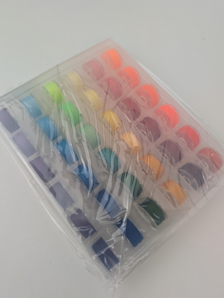 144 Colors Prewound Bobbin Thread Plastic Size A SA156 Class 15 Polyester Thread