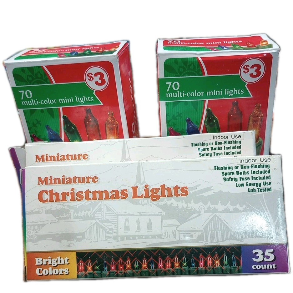 4 Pack Bright Multicolor Mini Christmas Lights 210 Total Lights