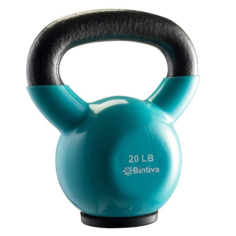 Professional Vinyl Coated Cast Iron Kettlebell 20lb Functional Training Weight