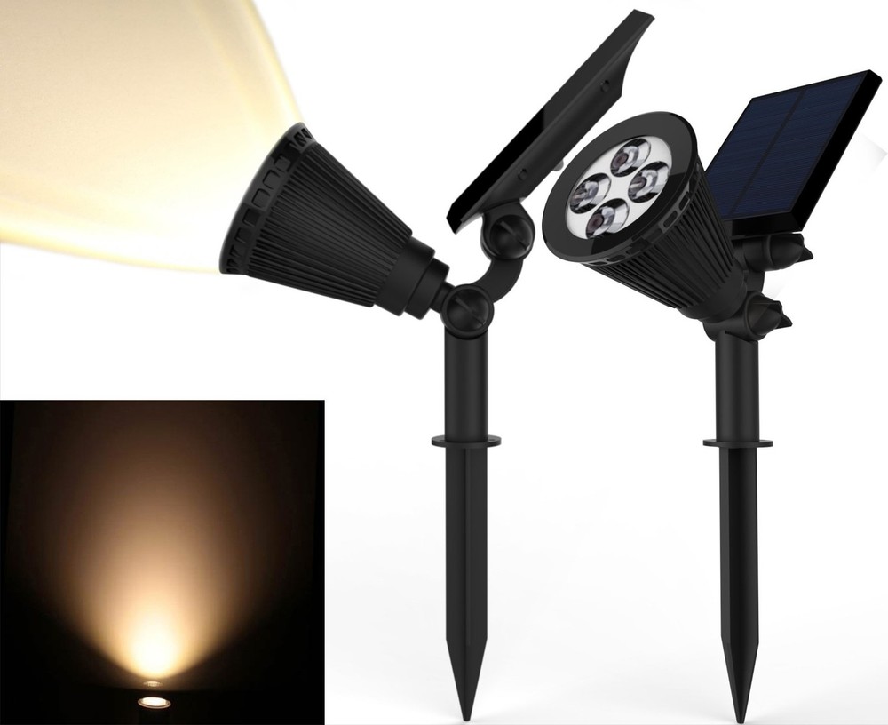 Magictec Solar Spotlights, 2-in-1 Adjustable 4 LED Wall/Landscape Solar Light...