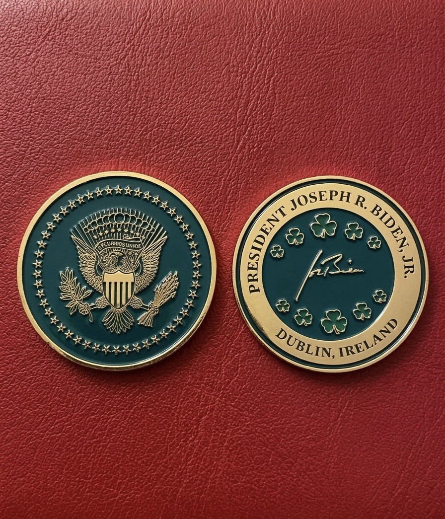 VERY RARE Authentic President Joe Biden Green POTUS Seal Ireland Challenge Coin!