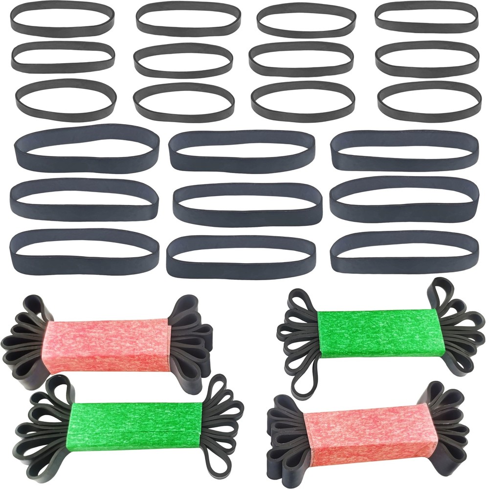 Tactical Rubber Bands - 40 Pack Assorted Sizes (2.4", 3.3", 3.7", 5") Black
