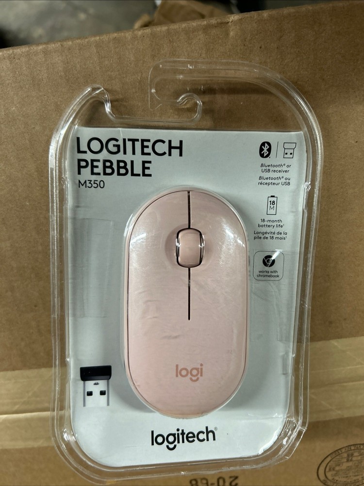 Logitech Pebble Wireless Mouse with Bluetooth for Laptop/Notebook/iPad - Rose