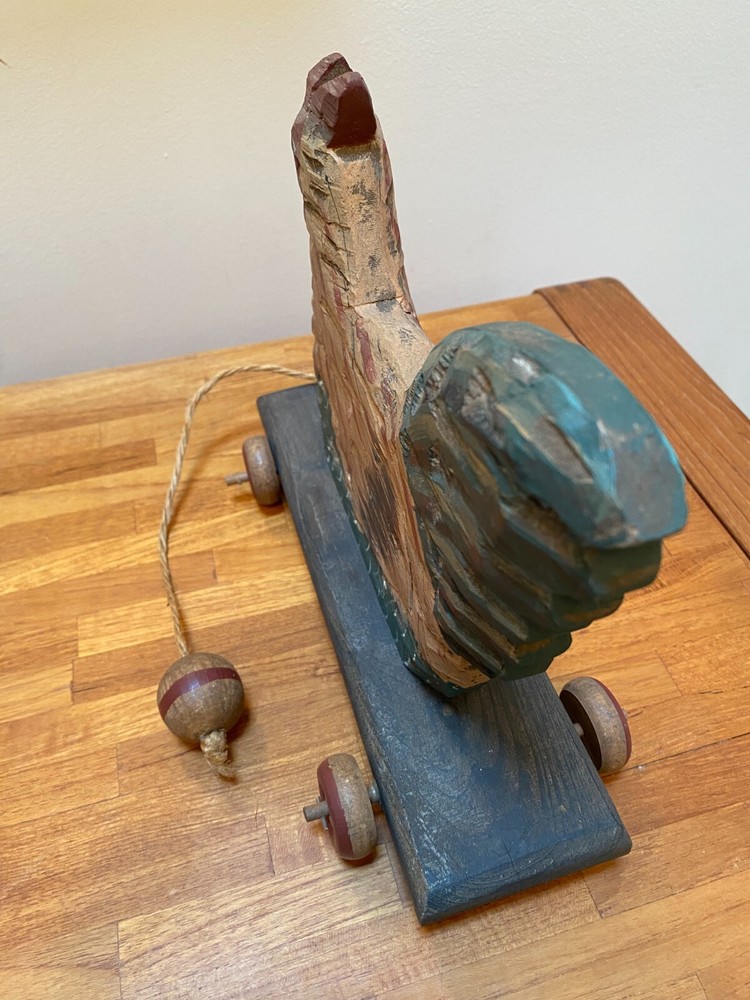 Vintage Wooden Chicken Pull Toy