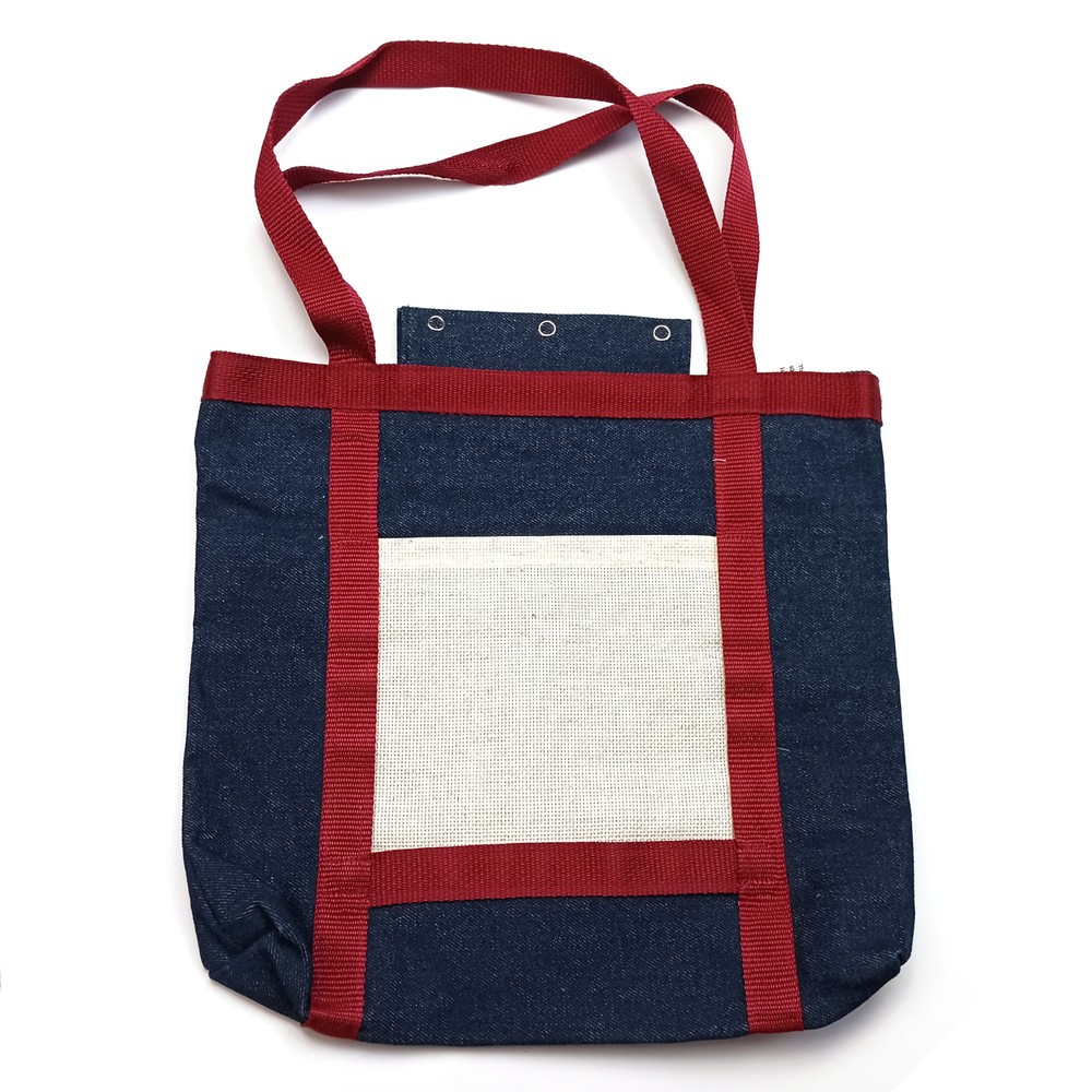 TOTE WITH CROSS STITCH AIDA INSERT BM