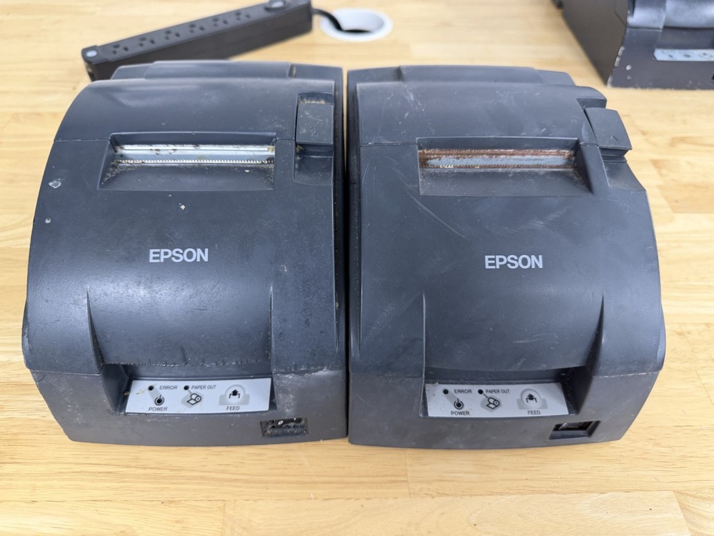 2 Used Epson TM-U220B POS Receipt Printer