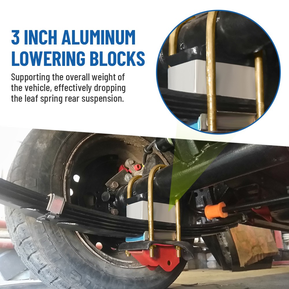 3" Universal Aluminum Leaf Spring Lowering Block Kit 2Pack C23230