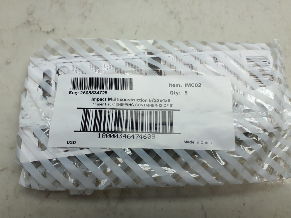 5 Pack Bosch IMC02 5/32" Impact Multi Construction Drill Bit