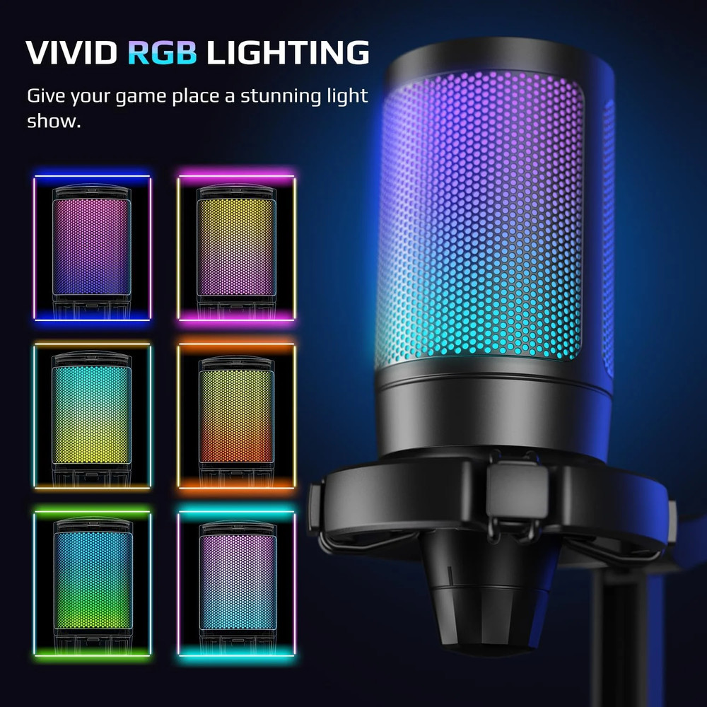 COMPUTER PC MICROPHONE Gaming PS4 PS5,USB Condenser Desktop Mic Live Streaming