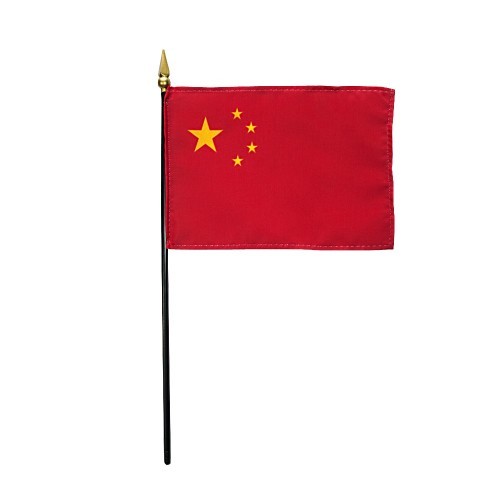 China Polyester Miniature Tabletop Desk Flag 4" x 6" (12 Pack)