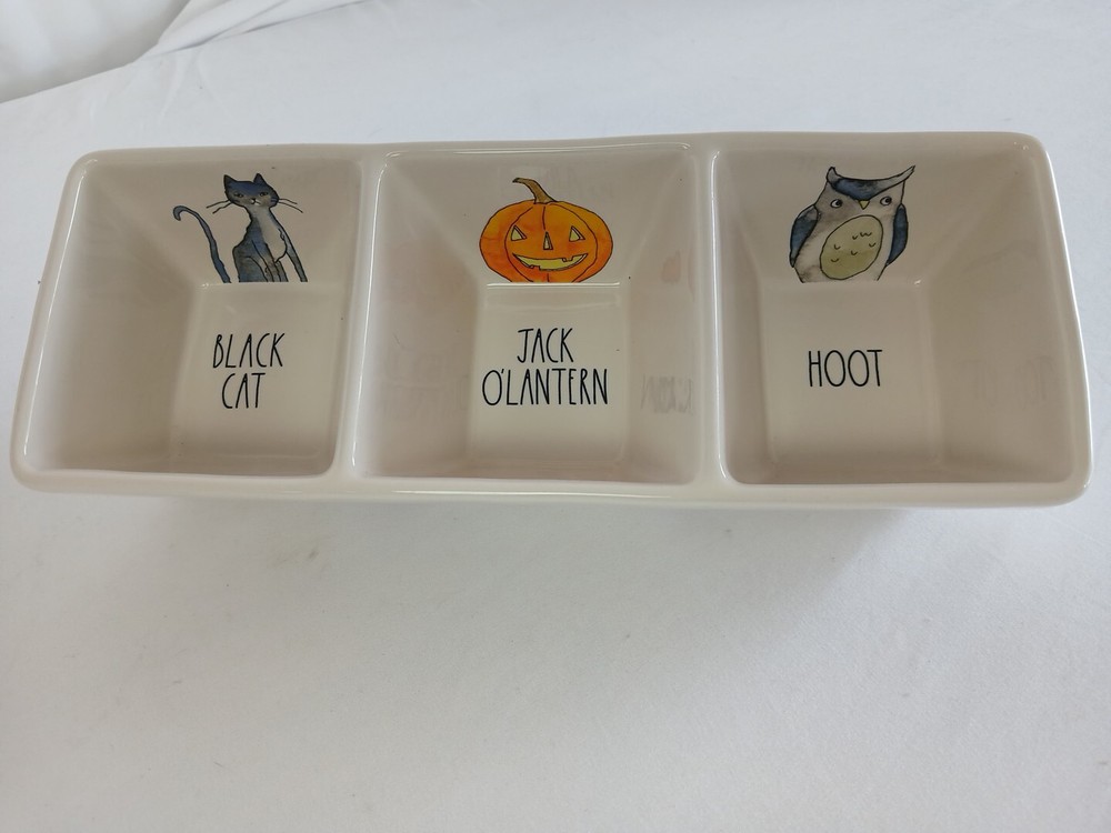 Rae Dunn Melamine Halloween Tray Divided 3 Section Dish