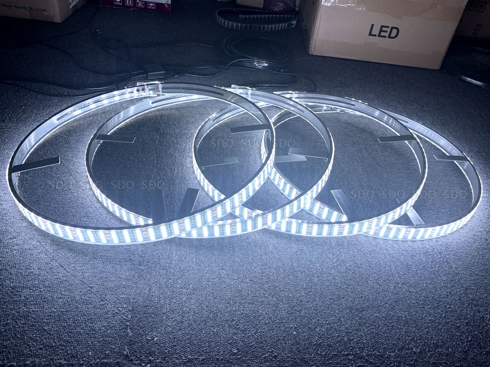 4Rings 17.5'' Pure White Quad Row LED Wheel Rim Lights For Truck Switch+Remote